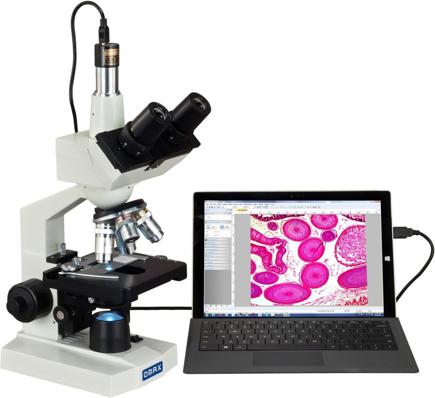 OMAX M83EZ-C02 Trinocular Digital Microscope with USB Camera | 40X-2500X Magnification