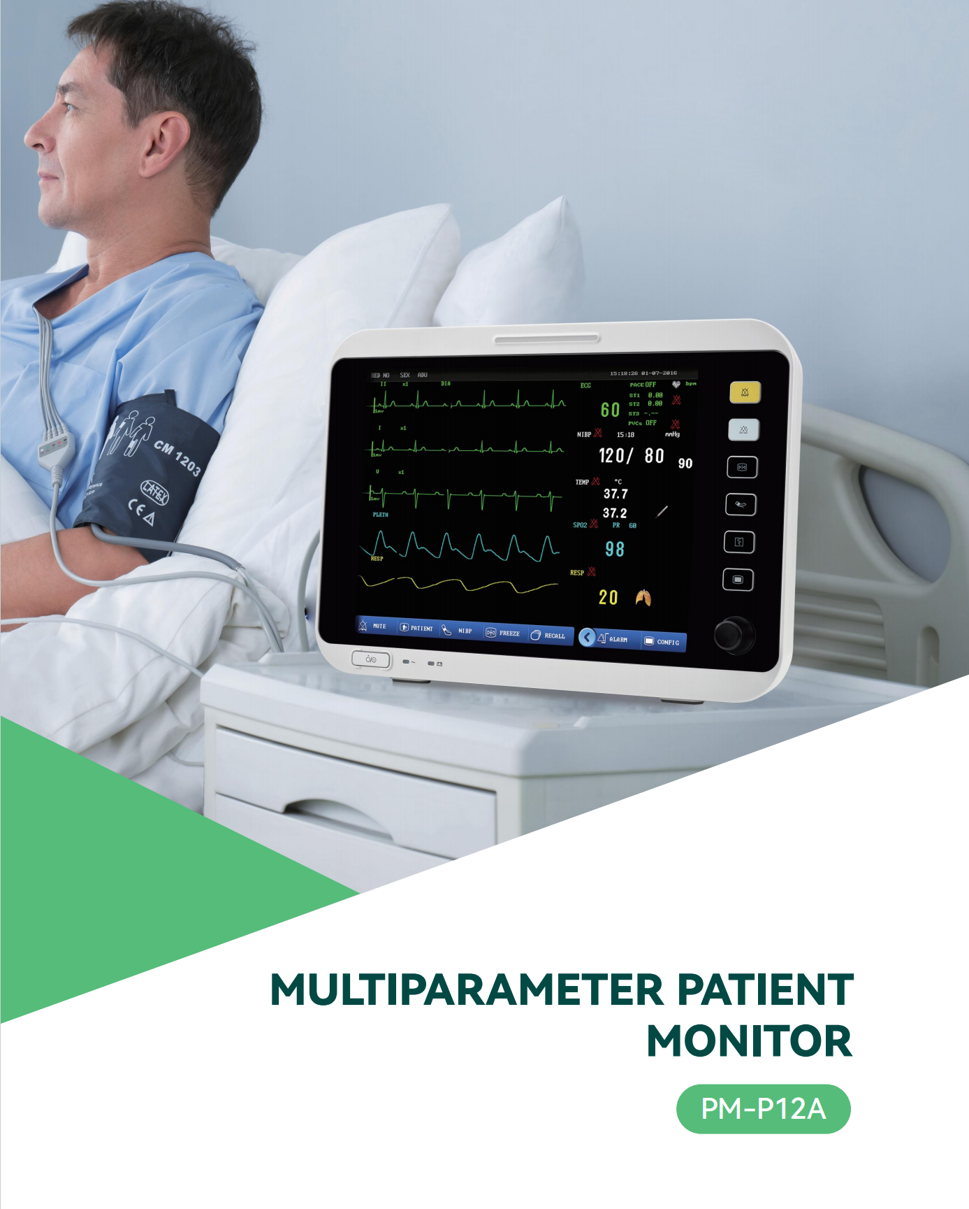 Yonker Bedside Cardiac Monitor PM-P12A 5 Yonker Bedside Cardiac Monitor PM-P12A - Image 5