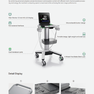 Yonker PU-VDL121A Black and white Veterinary Laptop Ultrasound