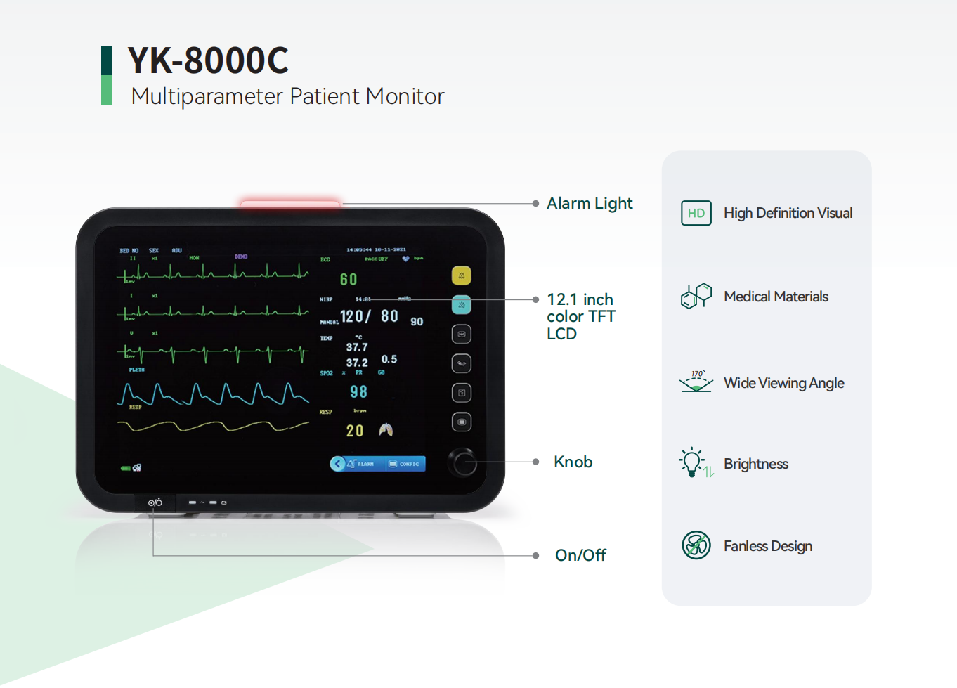 Yonker YK-8000C Patient Bedside Monitor 9 Yonker YK-8000C Patient Bedside Monitor - Image 9
