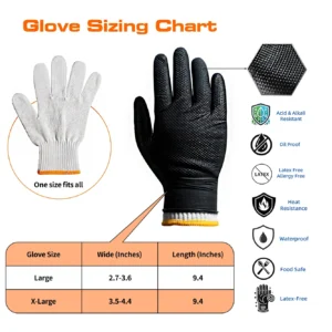 ANBOSON Barbecue Grilling Cooking Black Disposable Nitrile Cotton Bbq Gloves Heat Resistant