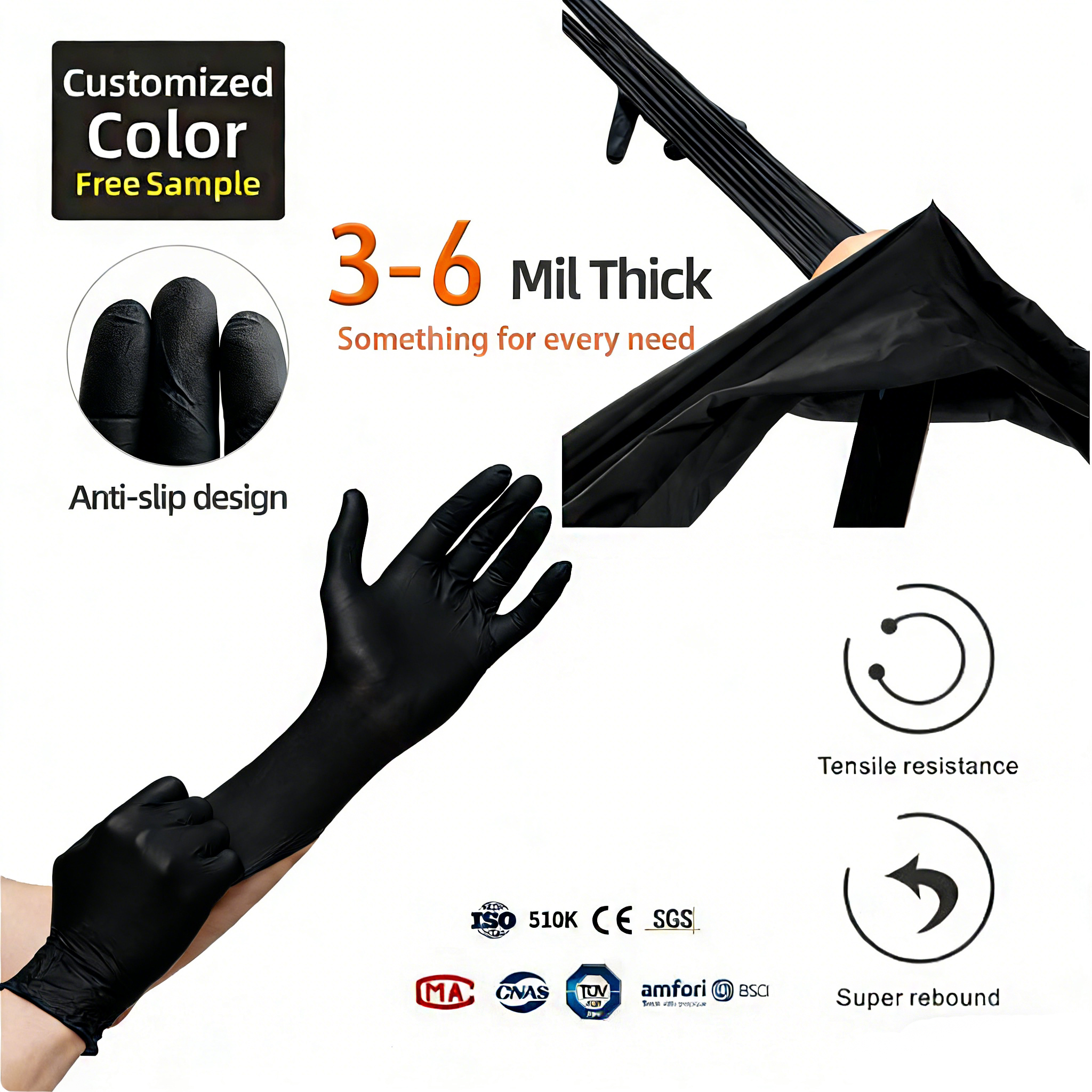 ANBOSON Nitrile Powder Free Vinyl Household Disposable Kitchen Gloves Guantes Negros Touch Screen Can Be Customized Caja De Guantes 3 ANBOSON Nitrile Powder Free Vinyl Household Disposable Kitchen Gloves Guantes Negros Touch Screen Can Be Customized Caja De Guantes - Image 3