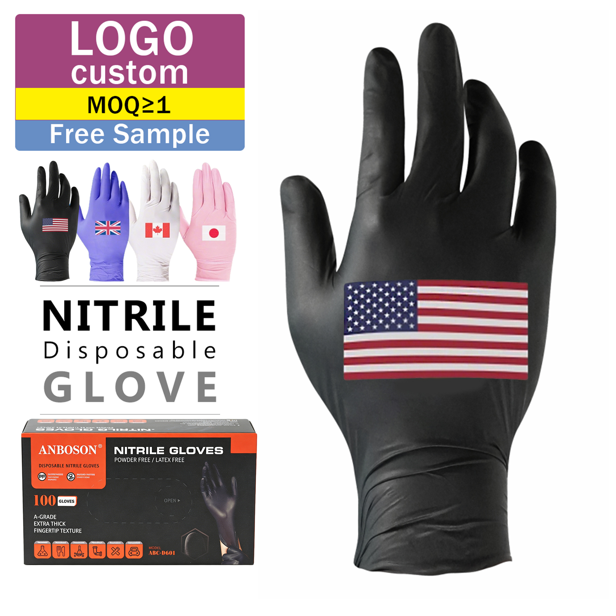 ANBOSON Nitrile Powder Free Vinyl Household Disposable Kitchen Gloves Guantes Negros Touch Screen Can Be Customized Caja De Guantes 1 ANBOSON Nitrile Powder Free Vinyl Household Disposable Kitchen Gloves Guantes Negros Touch Screen Can Be Customized Caja De Guantes