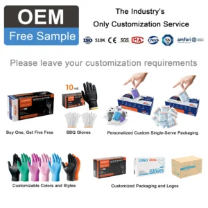 ANBOSON 10mil Industrial Orange Nitrile Gloves Diamond Grip Puncture Resistant Heavy Duty Powder-Free for Workshop Handling