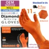 ANBOSON 11Mil EN374 Orange Nitrile Gloves Diamond Texture Heavy Duty Disposable Gloves 30pcs/box Outdoor Work Agriculture 8Mil 10Mil